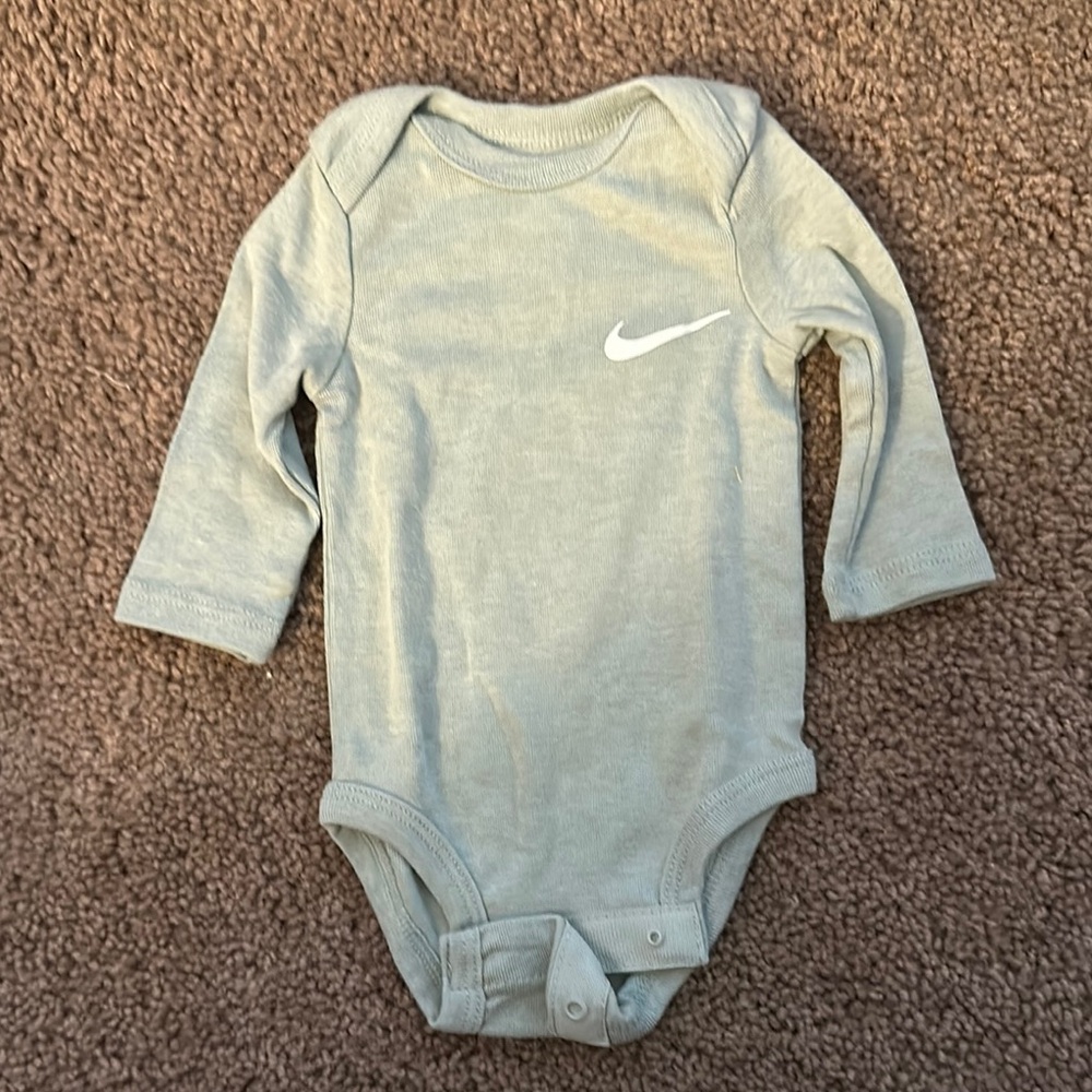 Nike Gray Long Sleeve Bodysuit Soft Cotton